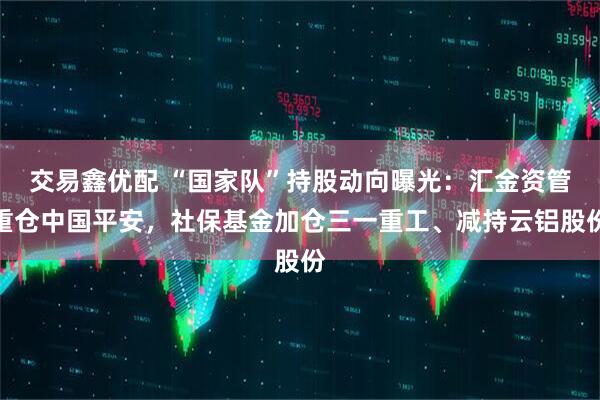 交易鑫优配 “国家队”持股动向曝光：汇金资管重仓中国平安，社保基金加仓三一重工、减持云铝股份